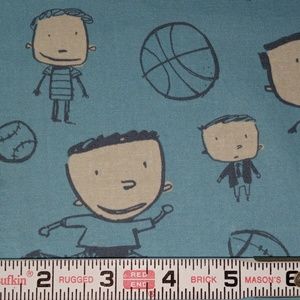 FREE SPIRIT Cotton Novelty Sewing Fabric BOYS BIG LITTLE - 2 Yards